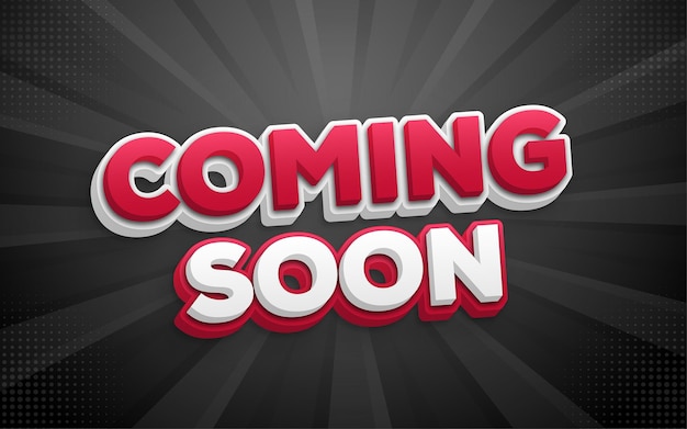 Próximamente banner con efecto de texto editable en 3d