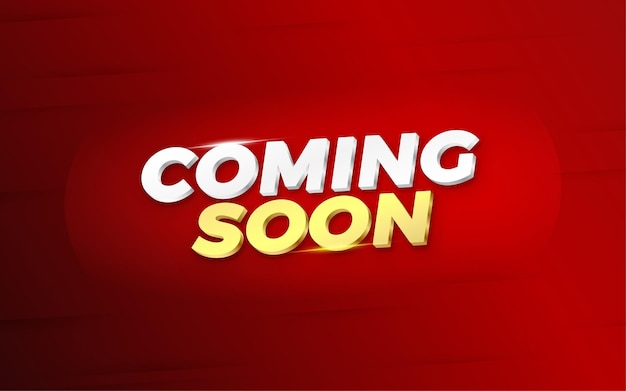 Próximamente banner con efecto de texto editable en 3d