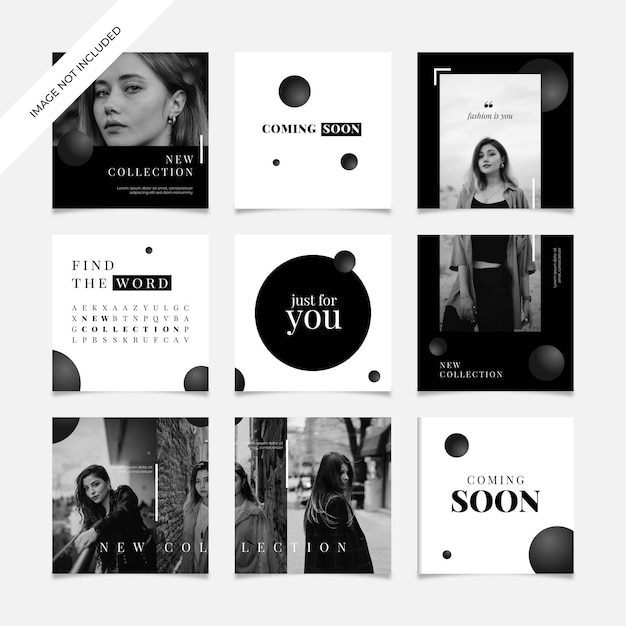 Vector próximamente colección de publicaciones de instagram de moda