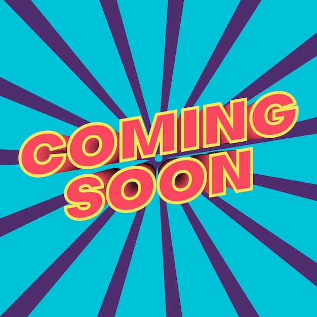 Próximamente diseño de banner. Póster Bocadillo de diálogo cómico. Ilustración vectorial.
