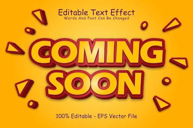 Próximamente Efecto de texto editable Relieve en 3 dimensiones Estilo moderno