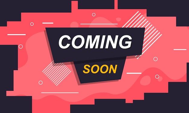 Próximamente fondo de banner con patrón geométrico abstracto y ondulado ilustración vectorial