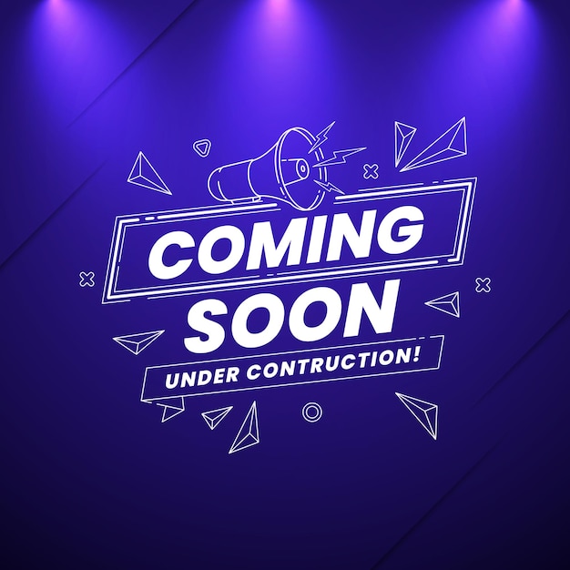 Próximamente fondo con efecto de luz de enfoque.
