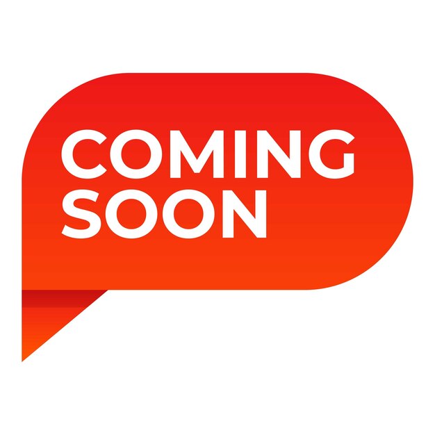 Próximamente icono de cartel Caricatura de Próximamente icono de vector de cartel para diseño web aislado sobre fondo blanco