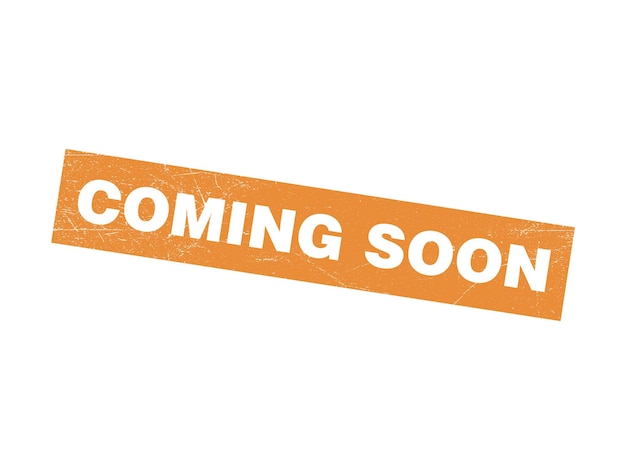 Próximamente sello grunge icono vector plantilla