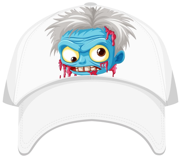 Proyección de personaje de dibujos animados zombie en sombrero