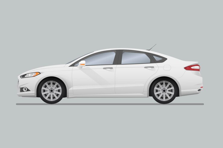 Vector proyección vectorial de automóviles sedán para el diseño