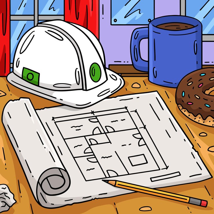 Vector proyecto de construcción de un sombrero de colores con lápiz