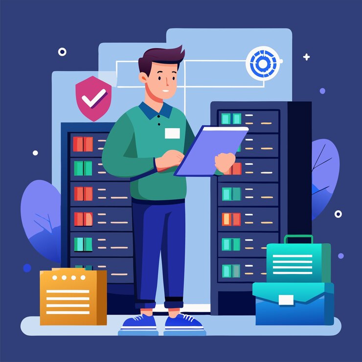 Vector proyecto de futuros servicios web de tecnología cibernética para empresas e internet