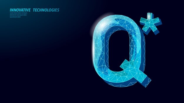Proyecto de inteligencia general artificial símbolo de letra q icono de estilo minimalista máquina de cabeza de mujer