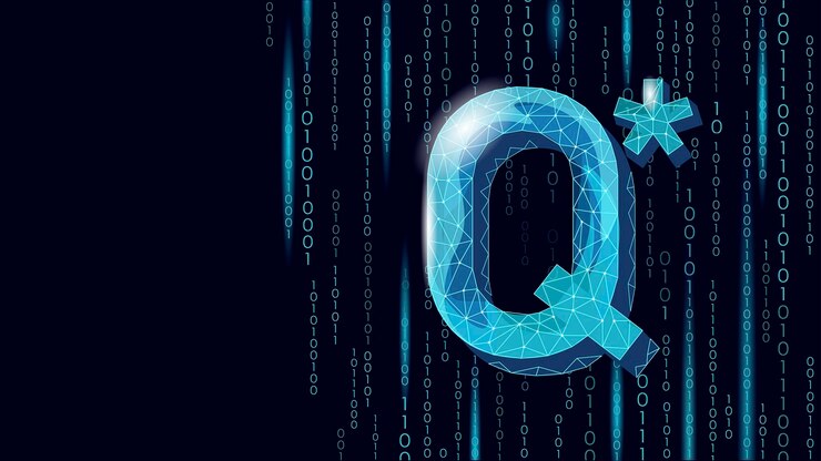 Vector proyecto de inteligencia general artificial símbolo de letra q icono de estilo minimalista máquina de cabeza de mujer