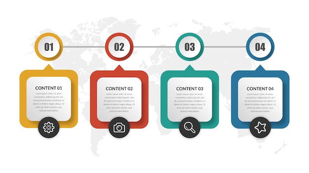 Proyecto de negocio de elemento de infografía Resumen línea de tiempo