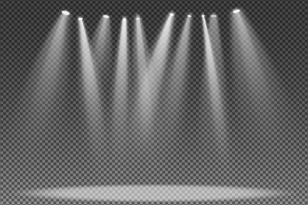 Proyector aislado sobre fondo transparente. Luz para el podio.