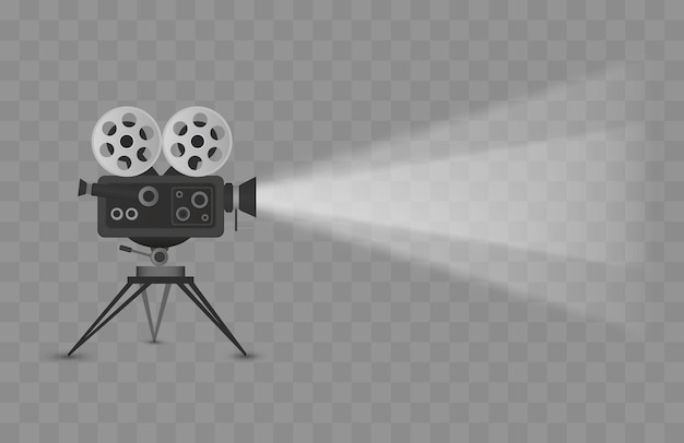 Proyector de cine aislado en la ilustración de vector de fondo transparente