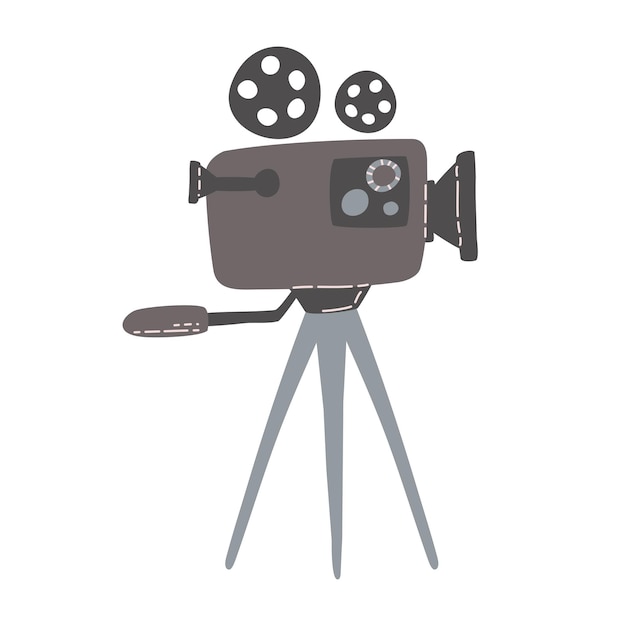 Vector proyector de cine retro cámara retro vintage ilustración vectorial aislada sobre fondo blanco