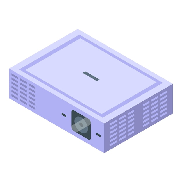 Proyector de datos de video digital moderno sobre un fondo blanco