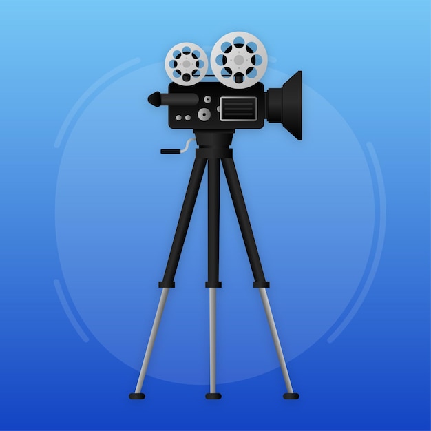 Proyector de películas Cine retro Festival de cinematografía Tiempo de película Ilustración vectorial