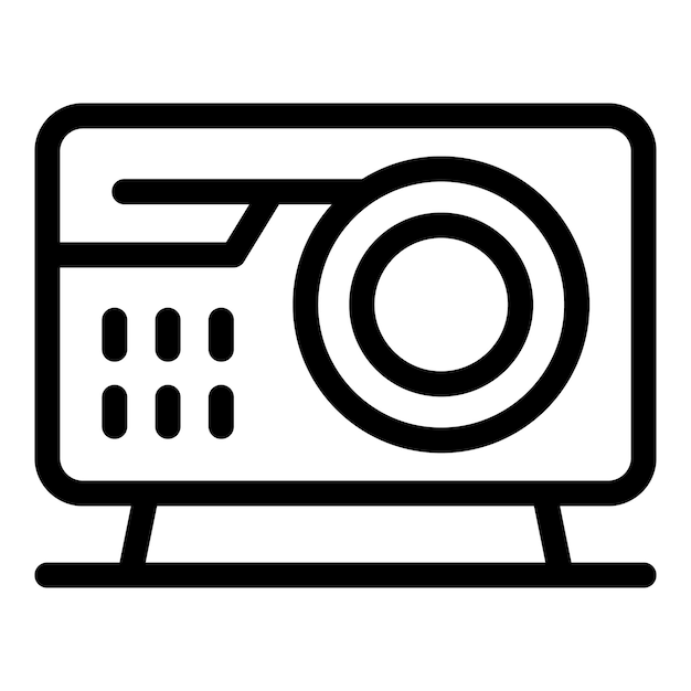 Proyector que muestra la presentación con botones para el control