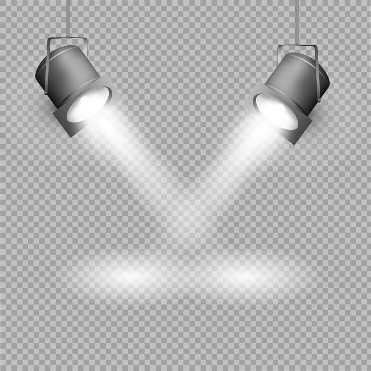 Vector proyector realista sobre fondo transparente.