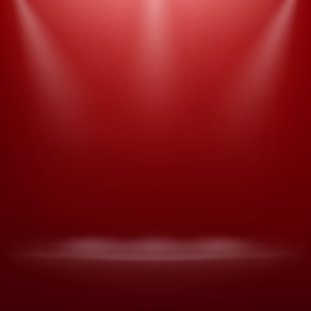 Proyector rojo en el escenario del teatro.