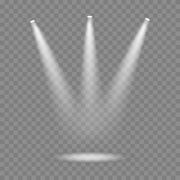 Proyector de vector. Efecto de luz Efecto de luz transparente blanco aislado resplandor. Diseño de elemento de efecto especial abstracto.