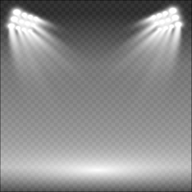 Los proyectores del estadio iluminan brillantemente