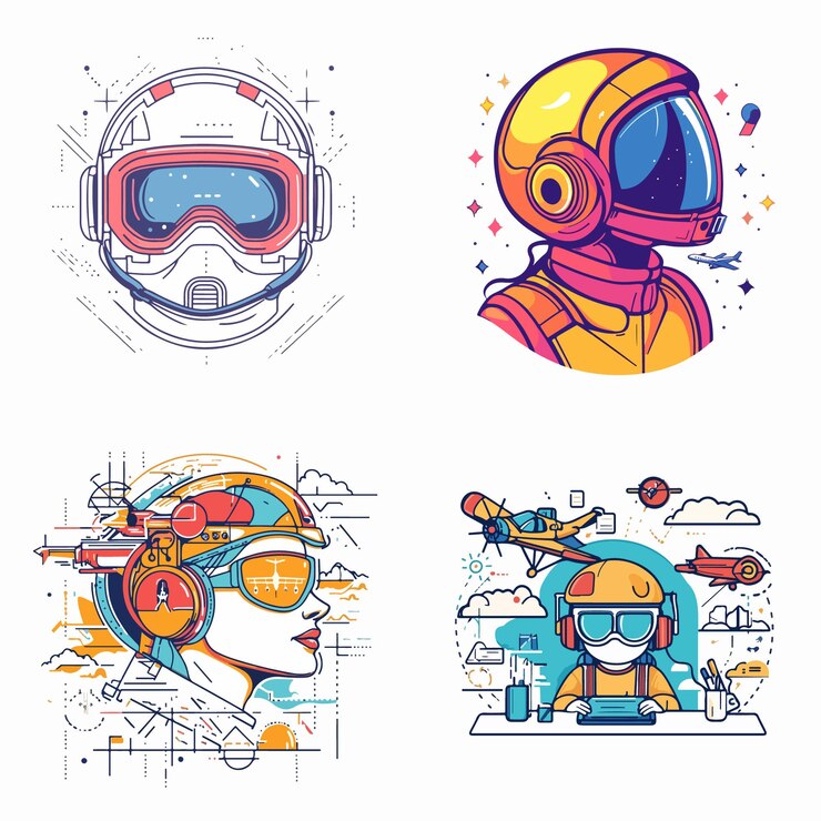 Vector proyectos piloto de diseño vectorial plano