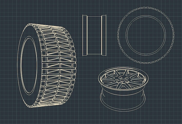 Proyectos de ruedas y neumáticos de aleación para automóviles
