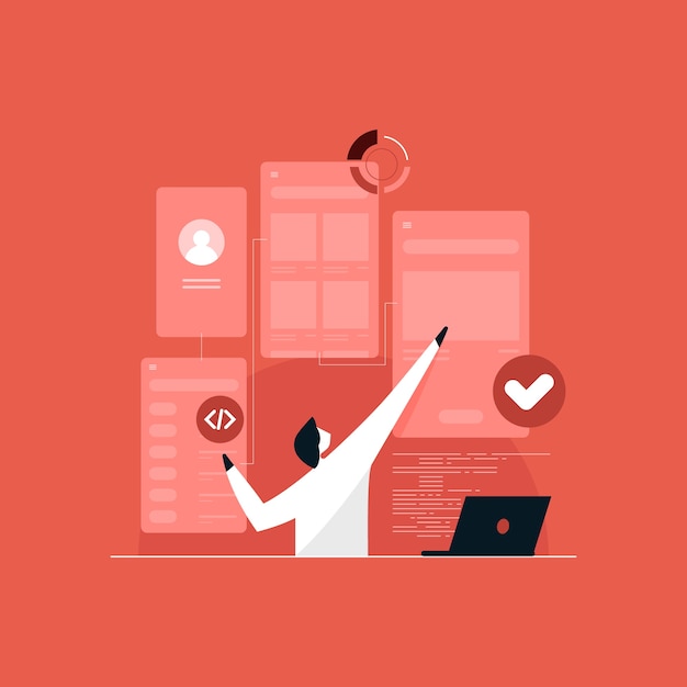 Prueba de flujo de usuario y concepto de diseño de interfaz UI UX