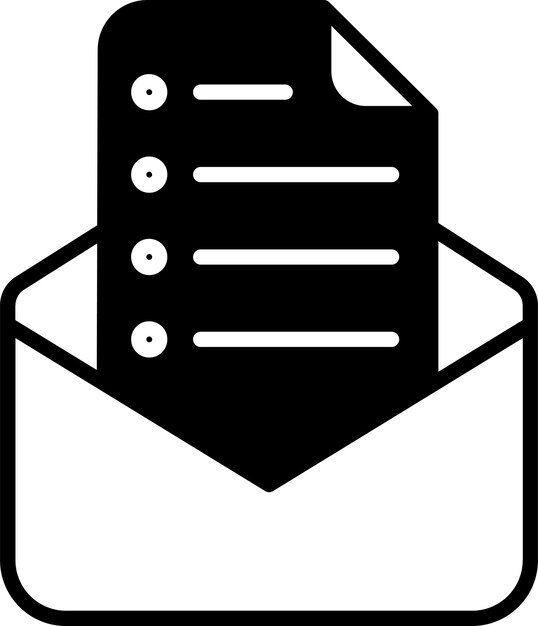 Prueba el glifo de correo electrónico y la ilustración del vector de líneas