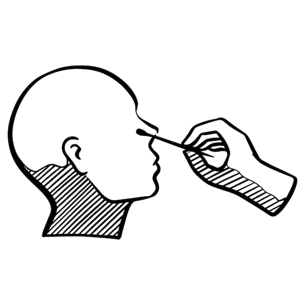 Prueba de hisopo ilustración vectorial dibujada a mano