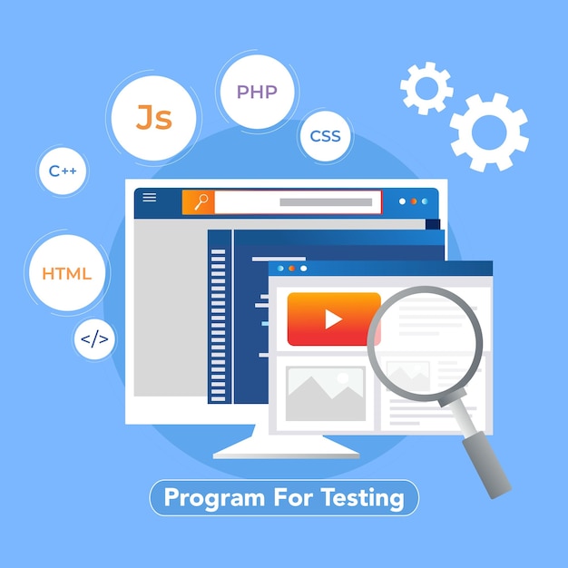 Prueba de innovación de software desarrollo de sitios web de tecnología digital global exploración del futuro programa en línea