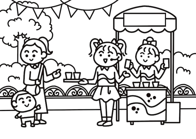 Prueba de muestras de alimentos en la feria del mercado