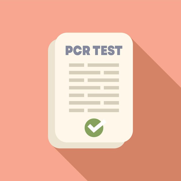 Prueba de Pcr que muestra resultado negativo con icono de marca de comprobación verde