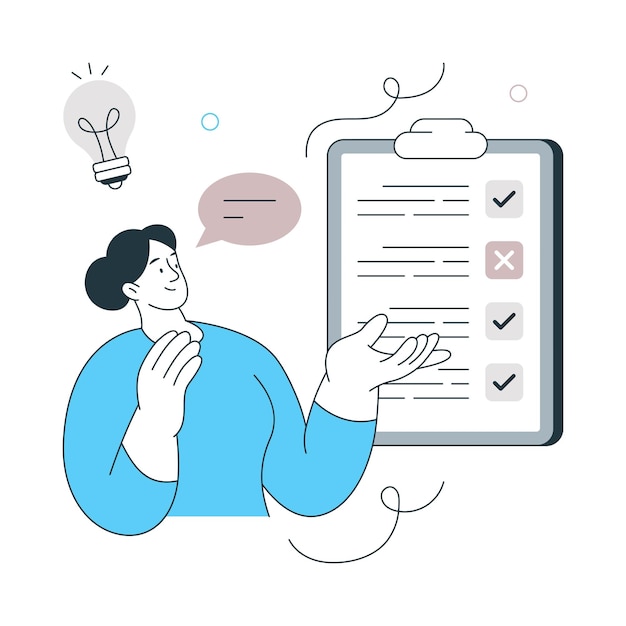 Prueba psicológica Diseño de estilo plano Ilustración vectorial EPS 10 Archivo