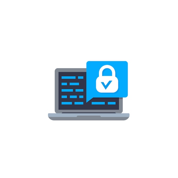 prueba de seguridad del sitio web, icono de vector