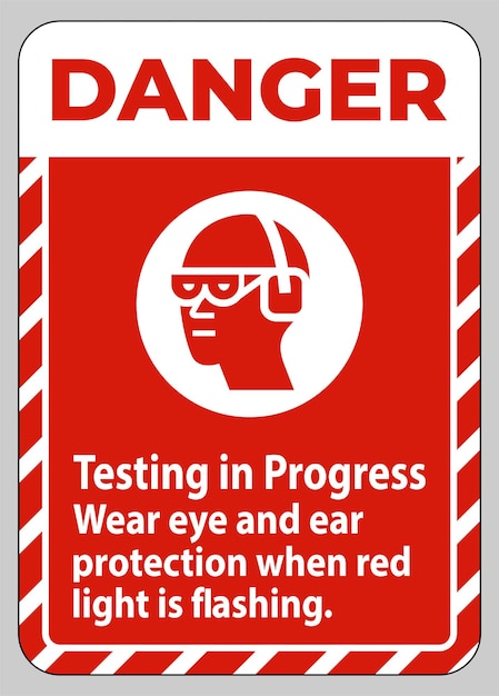 Prueba de señales de peligro en curso Use protección para los ojos y los oídos cuando la luz roja parpadea