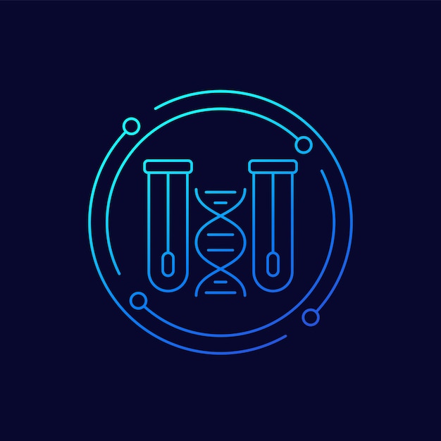Pruebas de frotis de ADN diseño lineal del icono