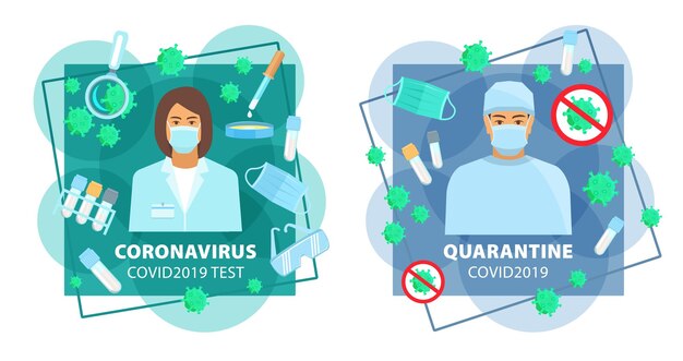 Vector pruebas de infección por virus epidémico viral coronavirus