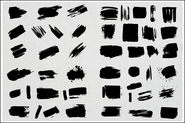 Pruebas de pincel Grunge textura elementos vectoriales redondos