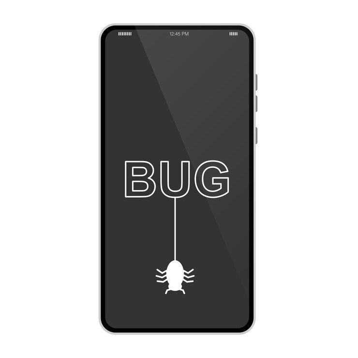 Vector las pruebas de software encontraron un error su teléfono tiene un problema
