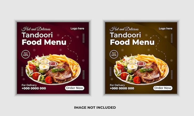 PSD gratuito especial de comida deliciosa diseño de redes sociales plantilla de publicación de banner con foto