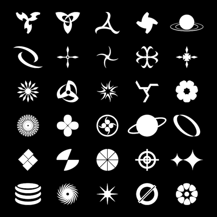 Vector psd vector brutalismo formas geométricas símbolos