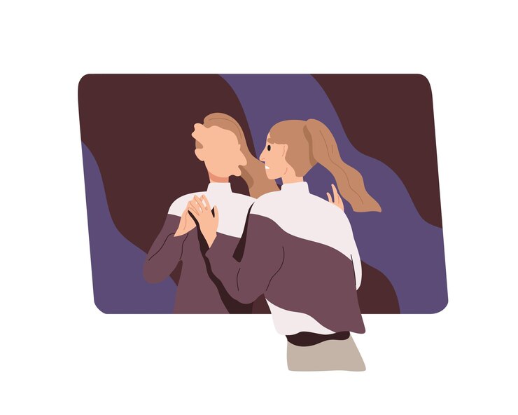 Vector psicología, concepto distorsionado de autopercepción. mujer con trastorno mental, desrealización o despersonalización, mirando el reflejo del espejo. ilustración de vector plano aislado sobre fondo blanco