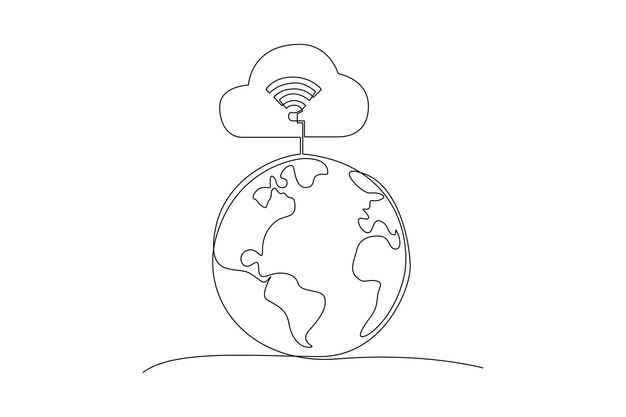 Psicología de dibujo continuo de una línea. Concepto del día mundial de la salud mental. Ilustración de vector de garabato.