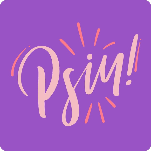 Psiu en el vector de letras de la mano moderna