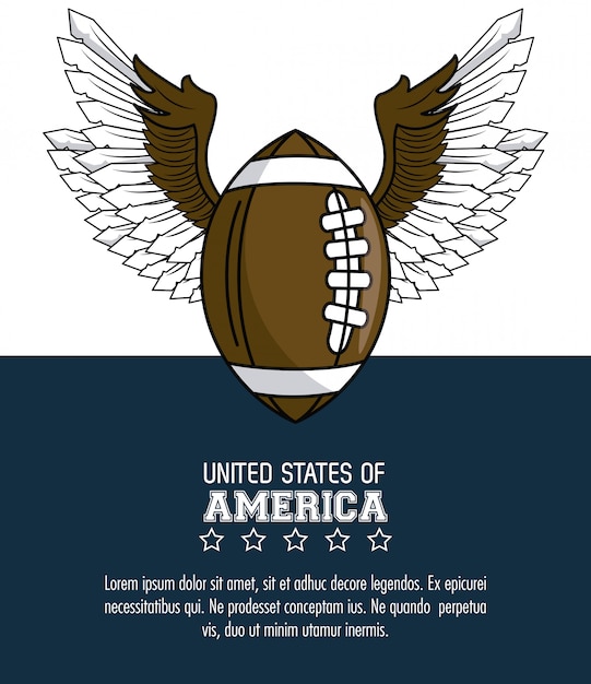 Psoter del deporte del fútbol americano de los eeuu con diseño gráfico del ejemplo del vector de la información