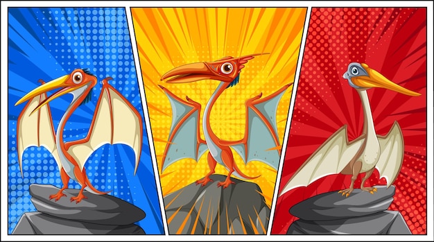 Los pterodáctilos superhéroes en acción