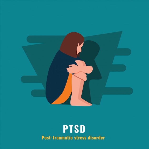 Vector ptsd. trastorno de estrés postraumático