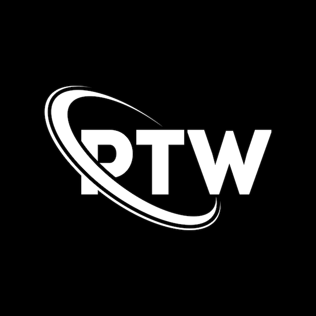 PTW logotipo PTW letra PTW letra diseño del logotipo Iniciales PTW logo vinculado con círculo y mayúscula monograma logotipo PT W tipografía para negocios de tecnología y marca inmobiliaria